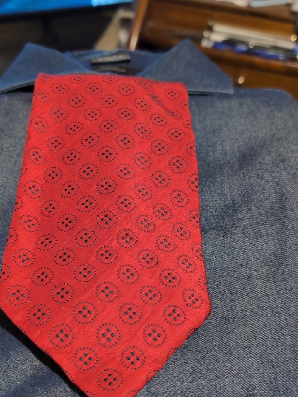 Red Patterned Men's Tie
